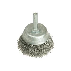Lessmann DIY Cup Brush with Shank 75mm, 0.35 Steel Wire