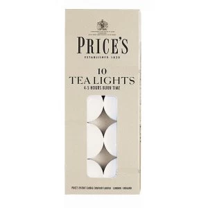 Prices Candles Prices White Tealights - Pack of 10