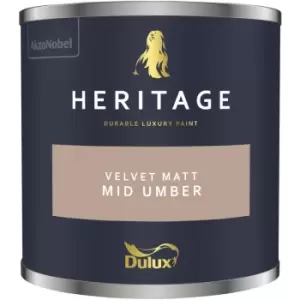 Dulux Heritage Velvet Matt Mid Umber Matt Emulsion Paint 125ml