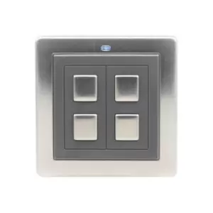 Lightwaverf Double Stainless Steel Effect Dimmer Switch