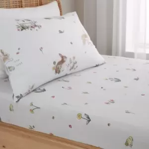 'Bunny Rabbit Friends' Cotton Fitted Sheet