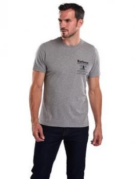 Barbour Reed T-Shirt, Grey Marl, Size L, Men