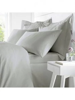 Catherine Lansfield Bianca Egyptian Cotton Double Duvet Cover Set ; Silver