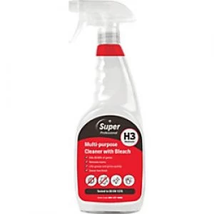 Super Professional Products H3 Multi Purpose Cleaner with Bleach 750ml 6 Bottles