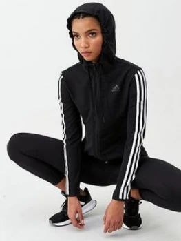 Adidas 3S Knt Fz Hoodie - Black, Size XS, Women