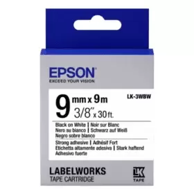 Epson LK-3WBW Black on White Labelling Tape 9mm x 9m