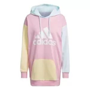 adidas Essentials Colorblock Logo Oversized Hoodie Womens - True Pink / Almost Blue / Almo