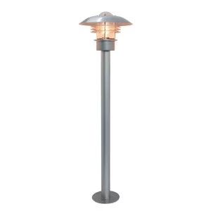 1 Light Outdoor Post Lantern Silver, 304 Ss IP44, E27