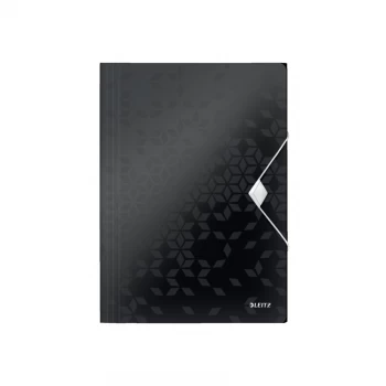 Leitz WOW 3 Flap Folder PP Elastic Straps A4 Black Ref 45990095 Pack