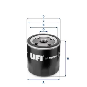 UFI 23.299.00 Oil Filter Oil Spin-On
