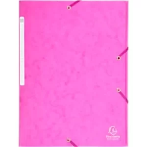 Exacompta Elasticated 3 Flap Folders A4, Pink, 5 Packs of 10