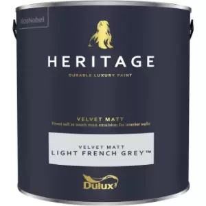 Dulux Heritage Velvet Matt Light French Grey Matt Emulsion Paint 2.5L