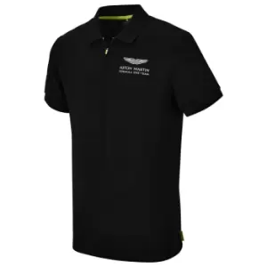 2021 Aston Martin F1 Official Lifestyle Polo Shirt (Black)