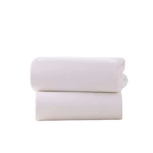 Clair de Lune Pack of Two Fitted Pram/Crib Sheets - White