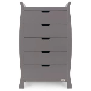 Obaby Stamford Sleigh Tall Chest of Drawers - Taupe Grey
