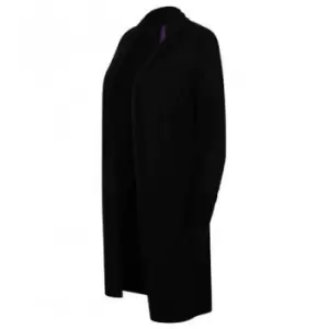 Henbury Womens/Ladies Long Line Open Cardigan (M) (Black)