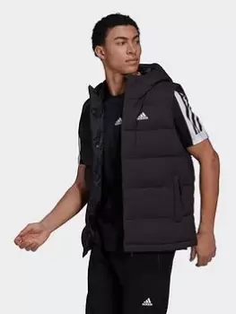 adidas Helionic Hooded Down Vest, Black, Size S, Men