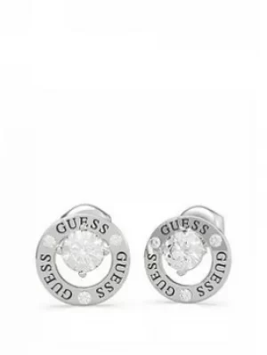 Guess Guess All Around You Silver Tone Ladies Stud Earrings