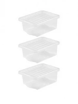 Wham Set Of 3 Clear Plastic Crystal Storage Boxes