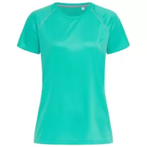 Stedman Womens Active Raglan T-Shirt (XL) (Bahama Green)