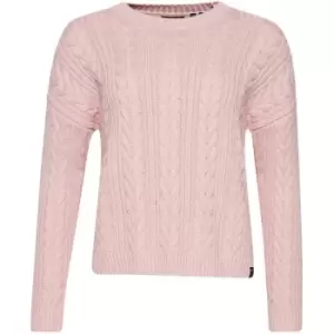 Superdry Cable Crew Sweater - Pink