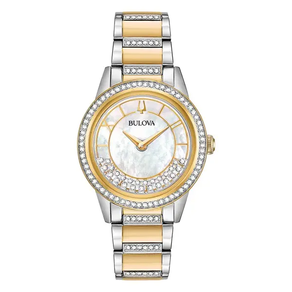 Bulova 98L245 Crystal TurnStyle Two Tone Bracelet Watch - W83912
