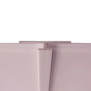 Splashwall Pale pink H-shaped Panel straight joint (W)400mm (T)3mm