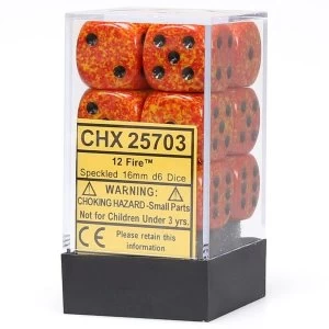 Chessex 16mm d6 Dice Block: Speckled Fire