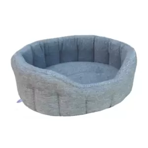 P&L Premium Fleece Lined Basket Weave Small Softee Bed - Grey/Grey