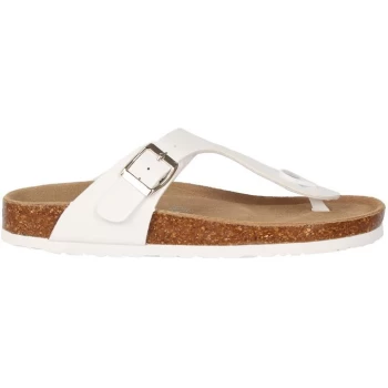 Linea Cork Toe Post Sandals - White