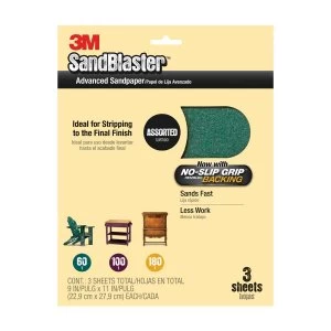Sandblaster 120-Grit No-Slip Grip Backing Sandpaper - 5 Pack
