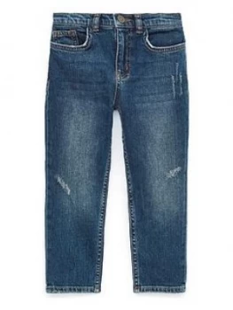 White Stuff Boys Rip & Repair Jeans - Mid Denim, Mid Denim, Size Age: 7-8 Years