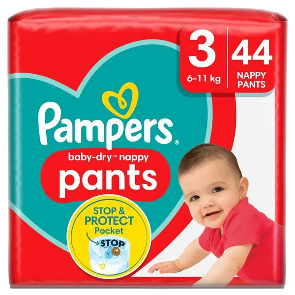 Pampers Baby Dry Nappy Pants Size 3 44 Nappies