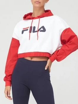 Fila Saashi Logo Hoodie - White/Red, Size L, Women