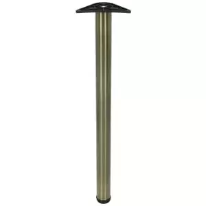 Rothley Worktop Leg - Fitted with An Adjustable Foot for Extra Height, in Antique Brass, Steel, Size: 60x870mm