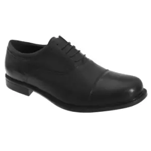 Roamers Mens Fuller Fitting Capped Leather Oxford Shoes (9 UK) (Black)
