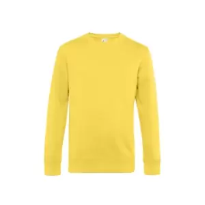 B&C Mens King Crew Neck Sweater (S) (Yellow Fizz)