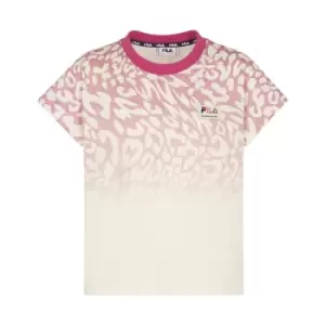 Ombre Print Cotton T-Shirt with Short Sleeves