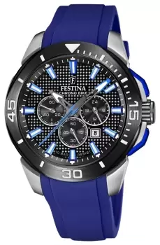 Festina F20642/1 Chrono Bike 2022 Black Dial / Blue Rubber Watch
