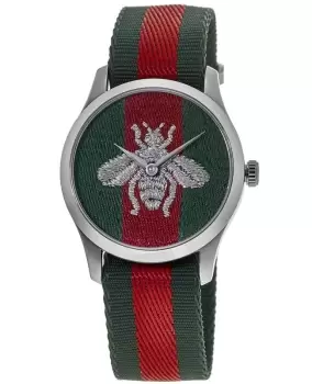 Gucci G-Timeless Green and Red Dial and Strap Mens Watch YA1264148 YA1264148
