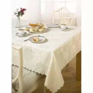 Green & Sons Table Cloth Damask Rose 52 X52" Cream