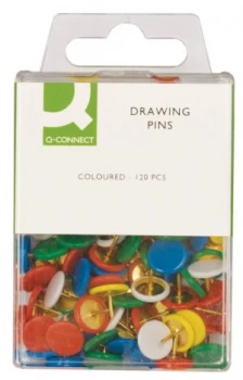 Q Connect Drawing Pins Coloured Pk120 - 10 Pack