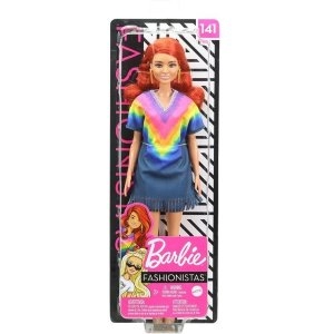 Barbie Doll Fashionistas Doll with Long Red Hair & Tie-Dye Fringe Dress