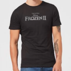 Frozen 2 Title Silver Mens T-Shirt - Black