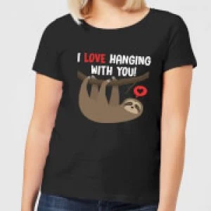 I Love Hanging With You Womens T-Shirt - Black - 4XL - Black