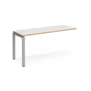 Bench Desk Add On Rectangular Desk 1600mm White/Oak Tops With Silver Frames 600mm Depth Adapt