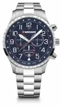 Wenger 01.1543.118 Attitude Chrono Blue Dial Stainless Steel Watch
