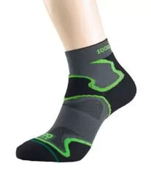 1000 Mile Fusion Sock Mens Grey/Black/Green Large