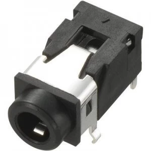 3.5mm audio jack Socket horizontal mount Number of pins 4 Stereo Black Conrad Components