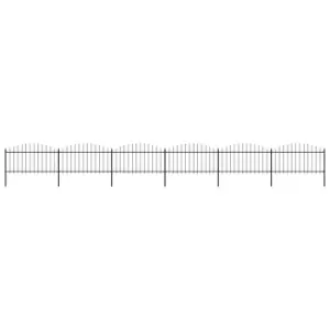 Vidaxl Garden Fence With Spear Top Steel (1.25-1.5)x10.2 M Black